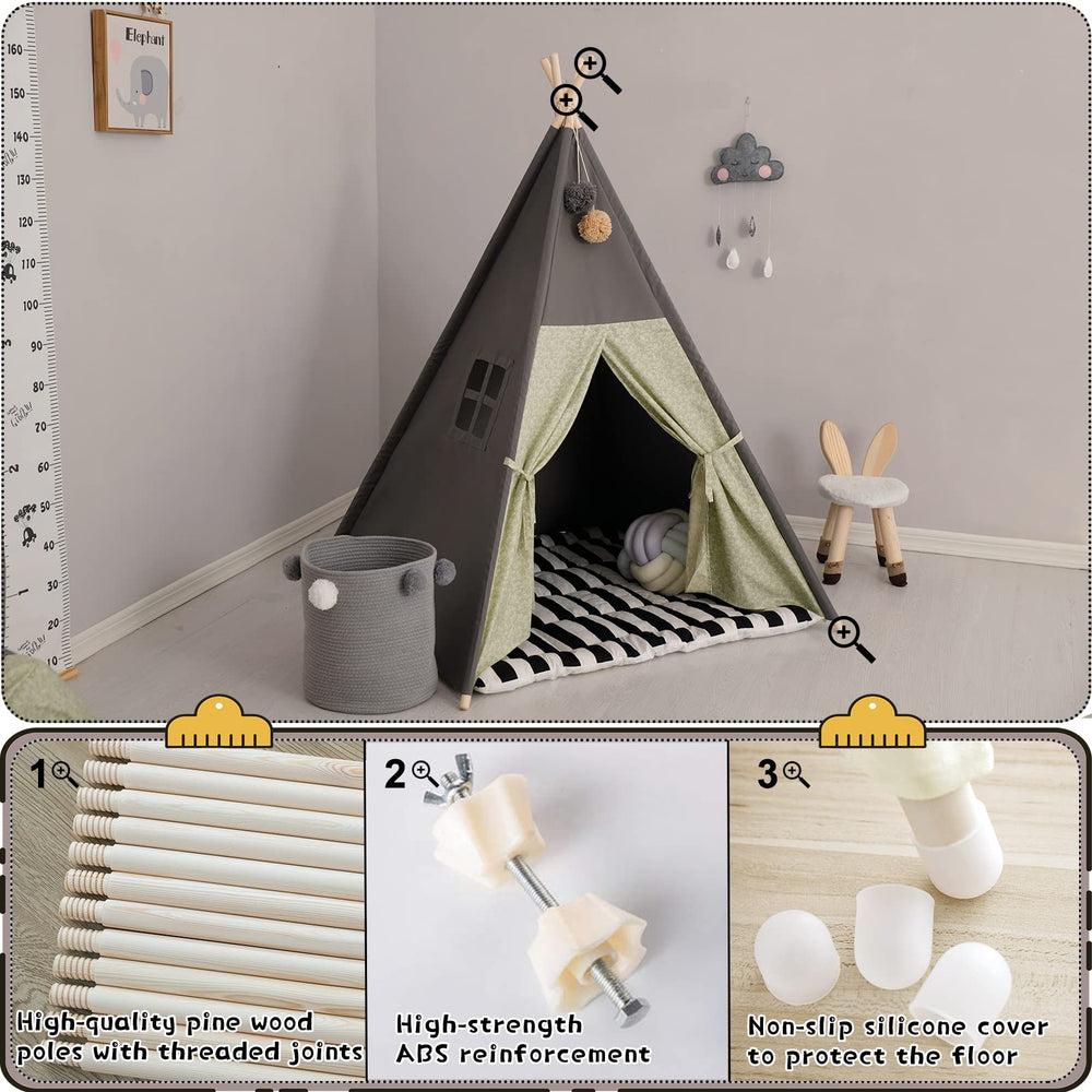 TreeBud Teepee Tent side window provides ventilation and supervision access