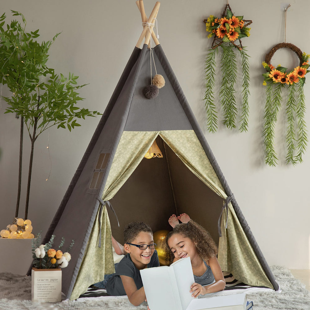 TreeBud Teepee Tent reinforced top keeps the frame steady during use