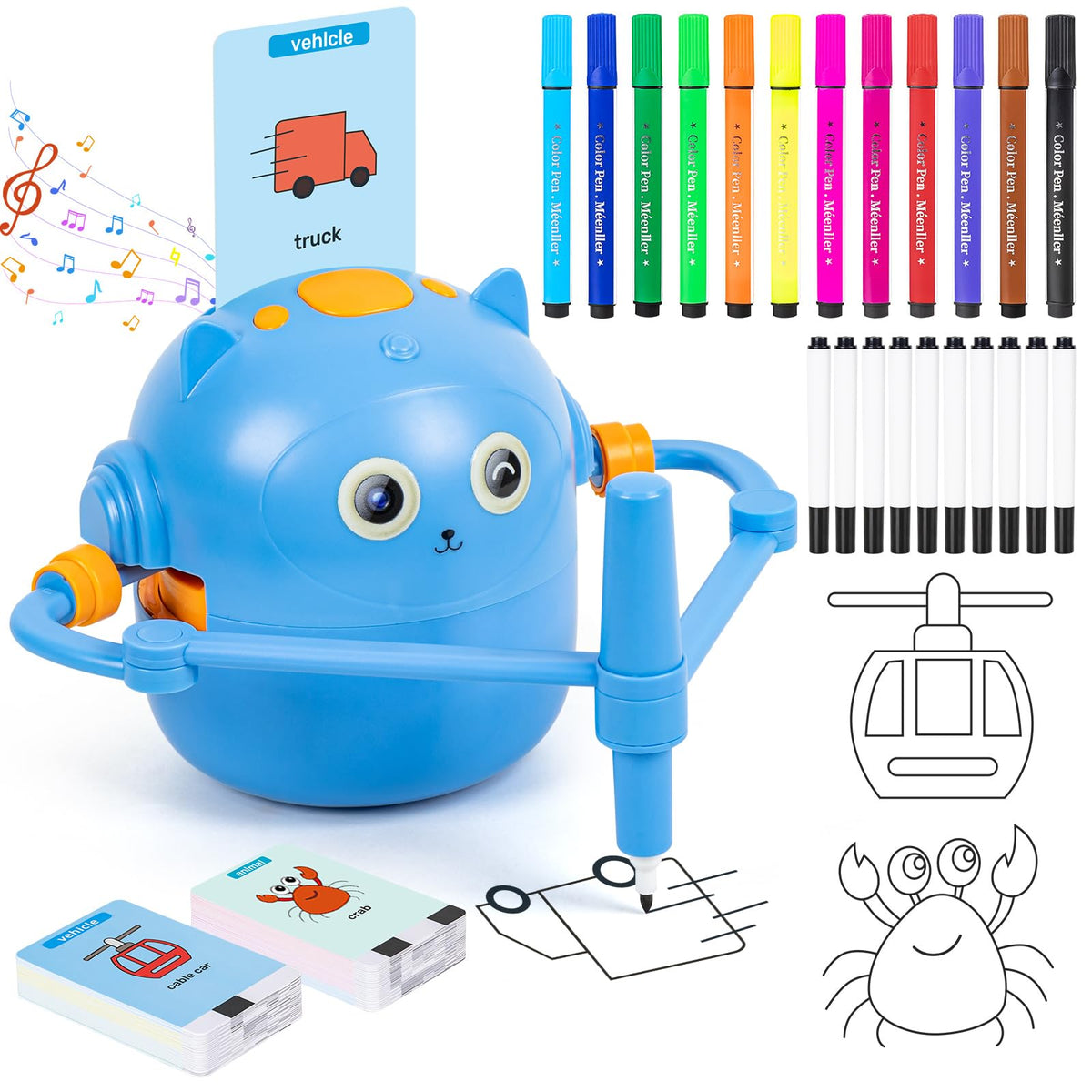 TREEFIA drawing robot blue front view invites hands-on learning for kids.