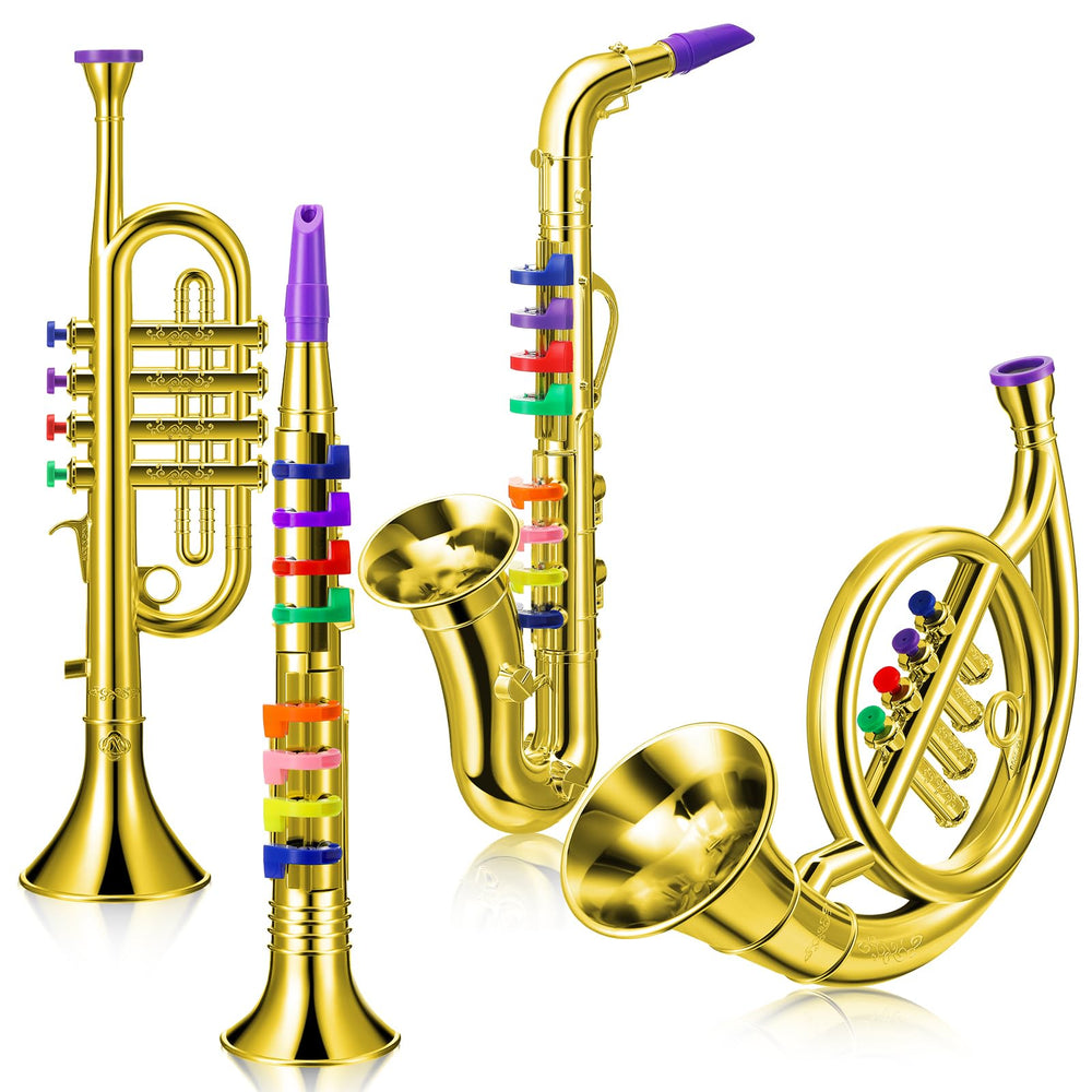 Treela toy clarinet with color-coded keys inspires early music exploration.