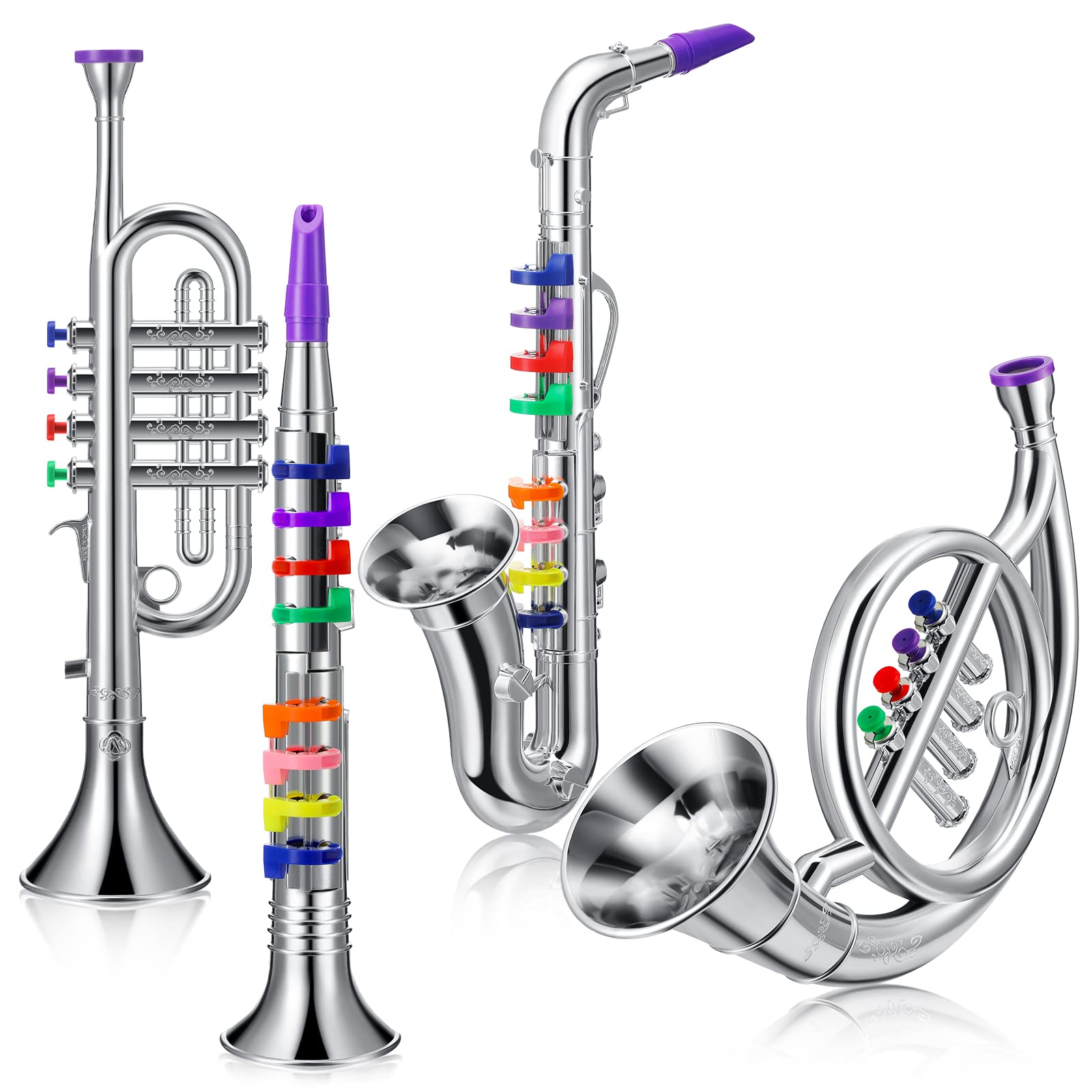 Treela toy clarinet with colorful keys, ideal for beginner melody practice.