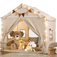 TreeStone play tent with padded mat and light inside creates a cozy kid friendly space