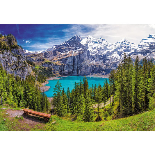 Trefl Alps Switzerland panoramic view puzzle image, ideal for visualizing landscapes and calming downtime