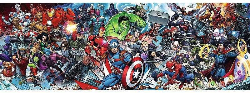 Trefl Marvel Avengers color saturation close-up demonstrates rich, durable inks.