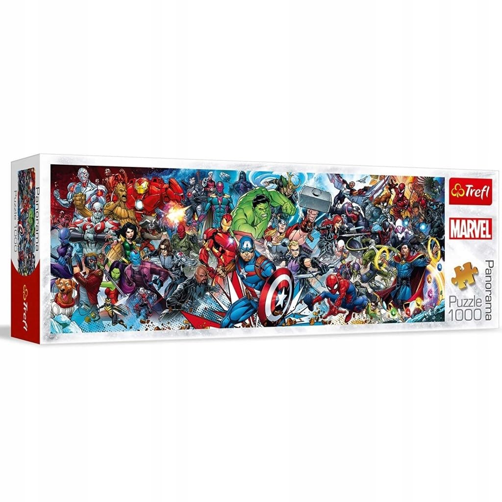 Trefl Marvel Avengers table setup illustrating comfortable workspace for puzzle work.