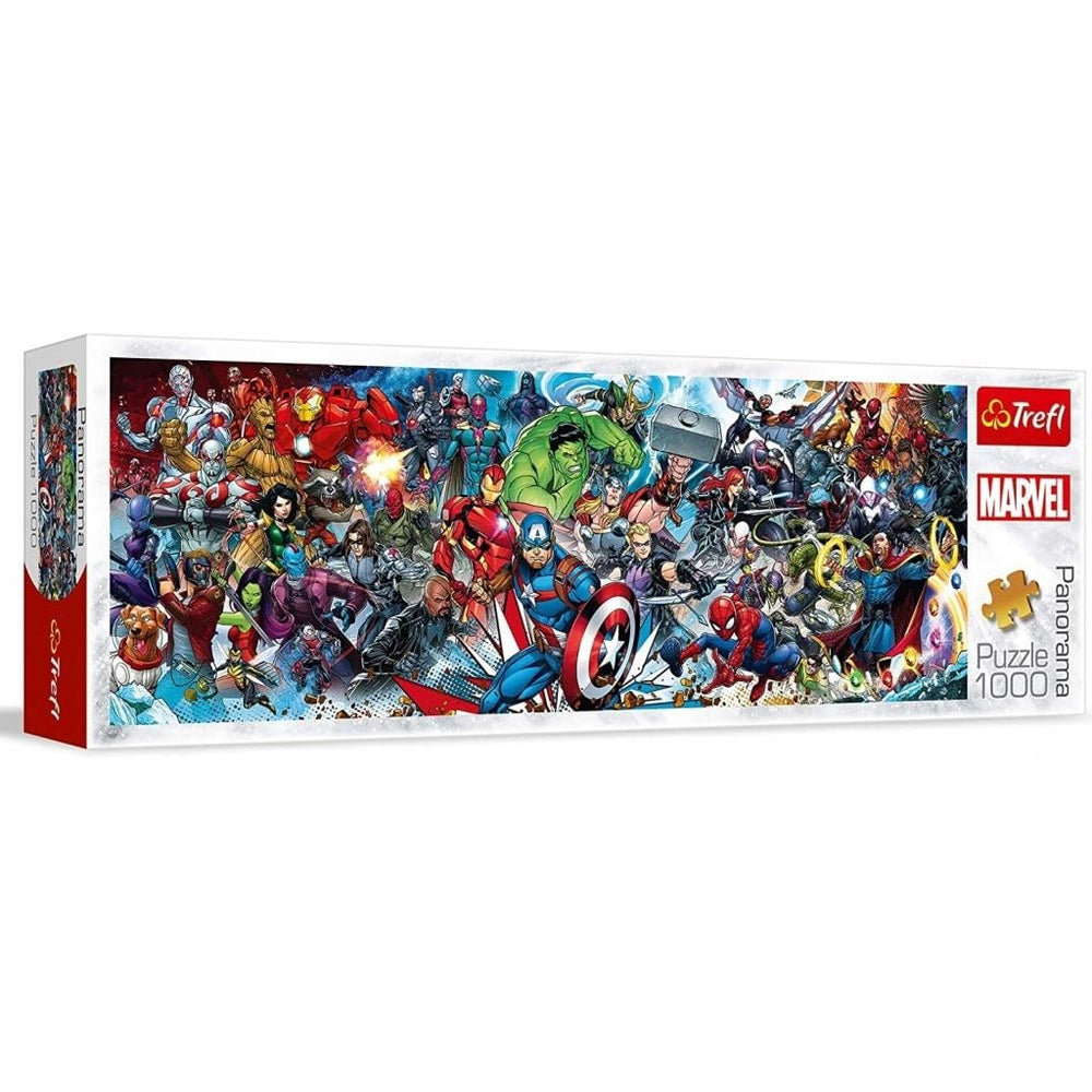 Trefl Marvel Avengers table setup illustrating comfortable workspace for puzzle work.
