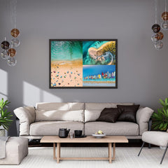Trefl Premium UFT aerial views collage: beach scenery, mindful play.