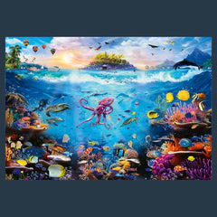 Trefl Prime 13500 assembled puzzle revealing the large 78x54 inch size