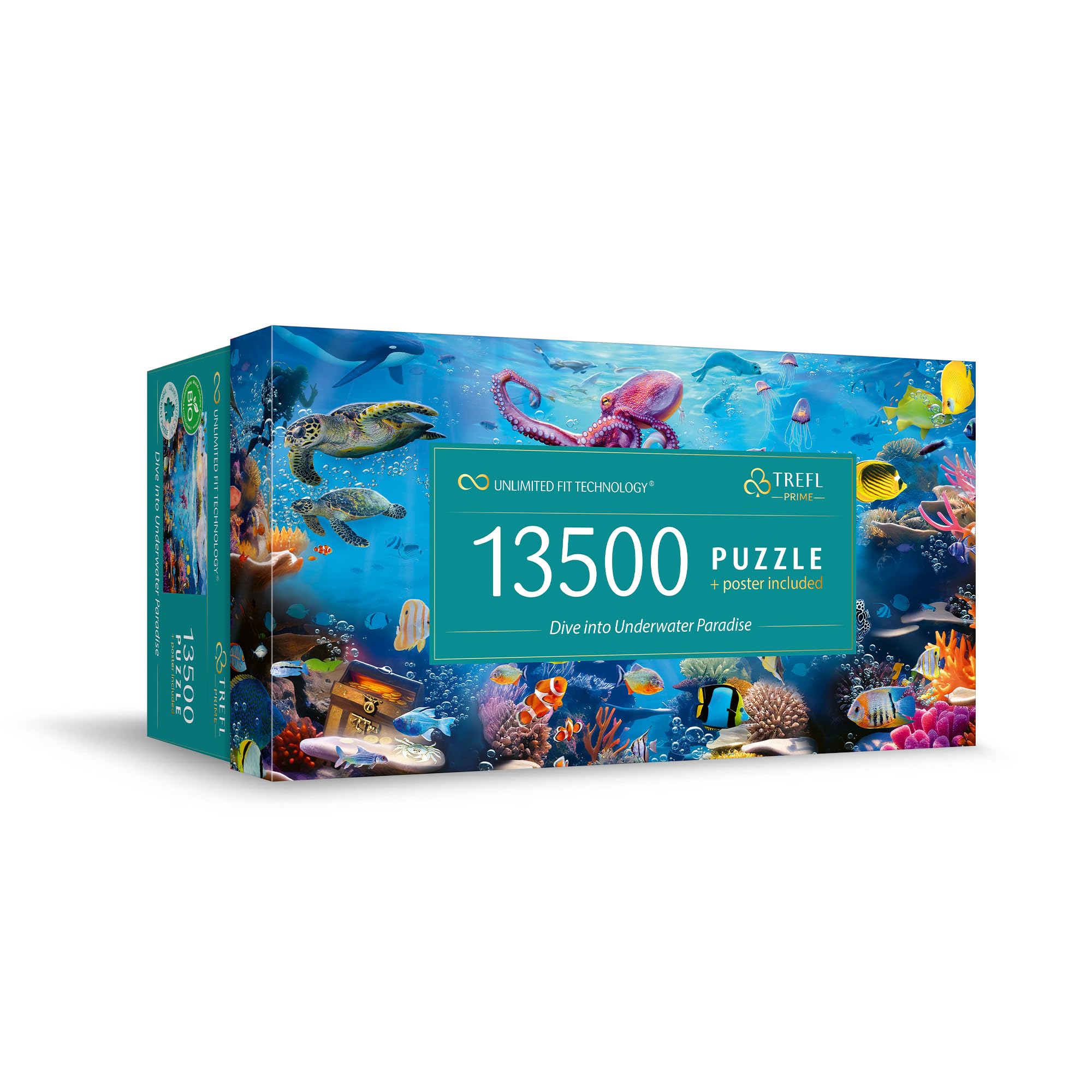 Trefl Prime 13500 underwater paradise box view with premium packaging for safe transit