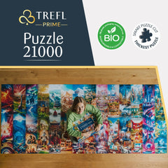 Trefl Prime UFT irregular-shaped pieces on thick cardboard for tactile feel.