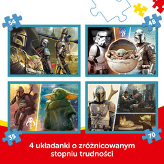 Trefl Mandalorian puzzle pieces laid out on table to illustrate hands-on learning