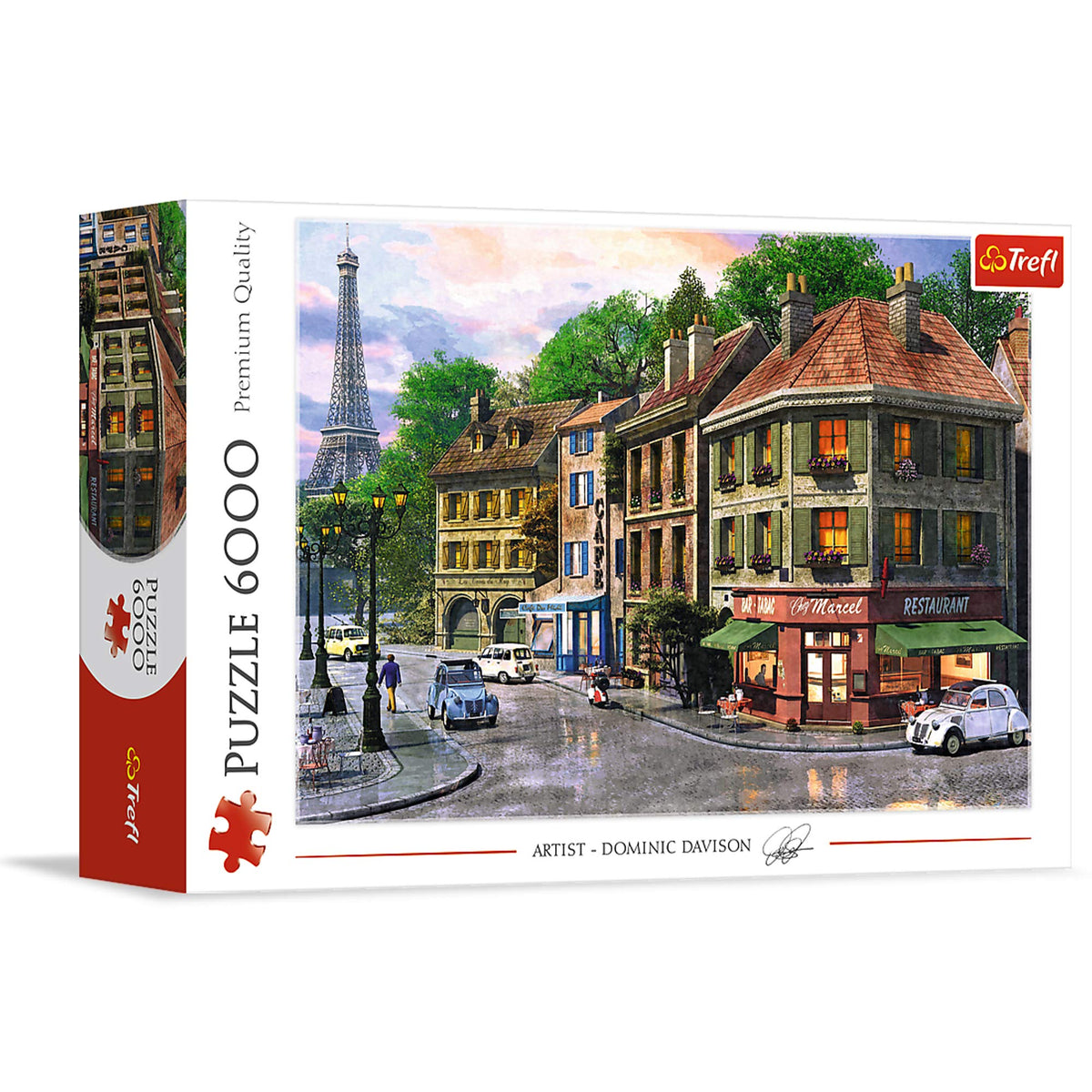 Trefl Street of Paris puzzle shows a vibrant street scene for immersive family fun.