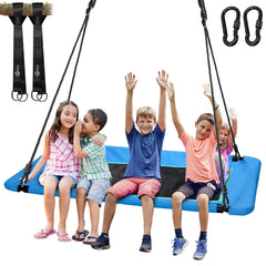Trekassy 60-inch rectangle swing with blue platform for family fun.