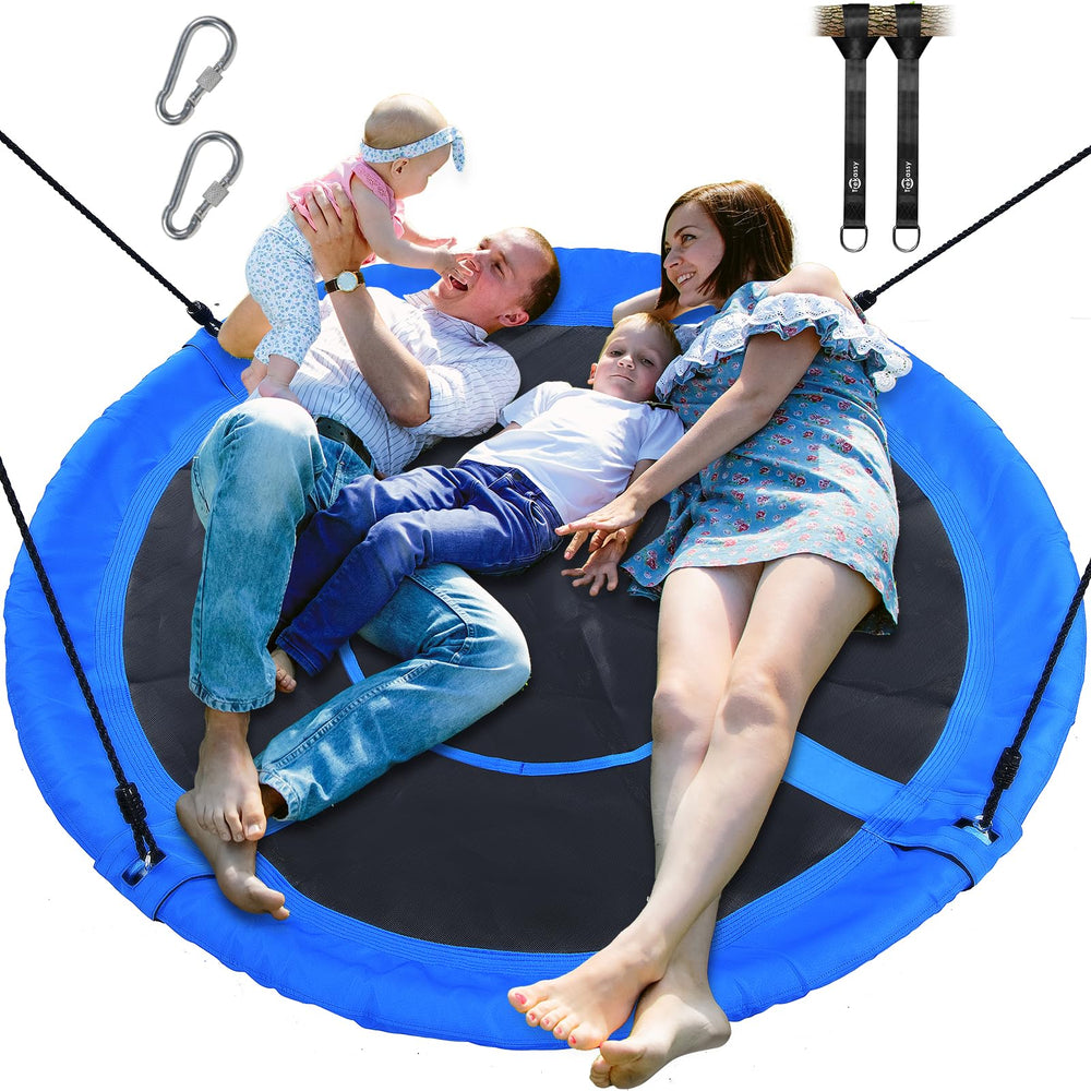 Trekassy 60-inch saucer swing outdoors for family fun.