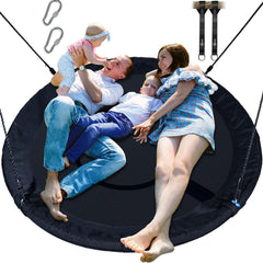 Trekassy 60-inch saucer swing frame supports adults and kids for backyard fun.
