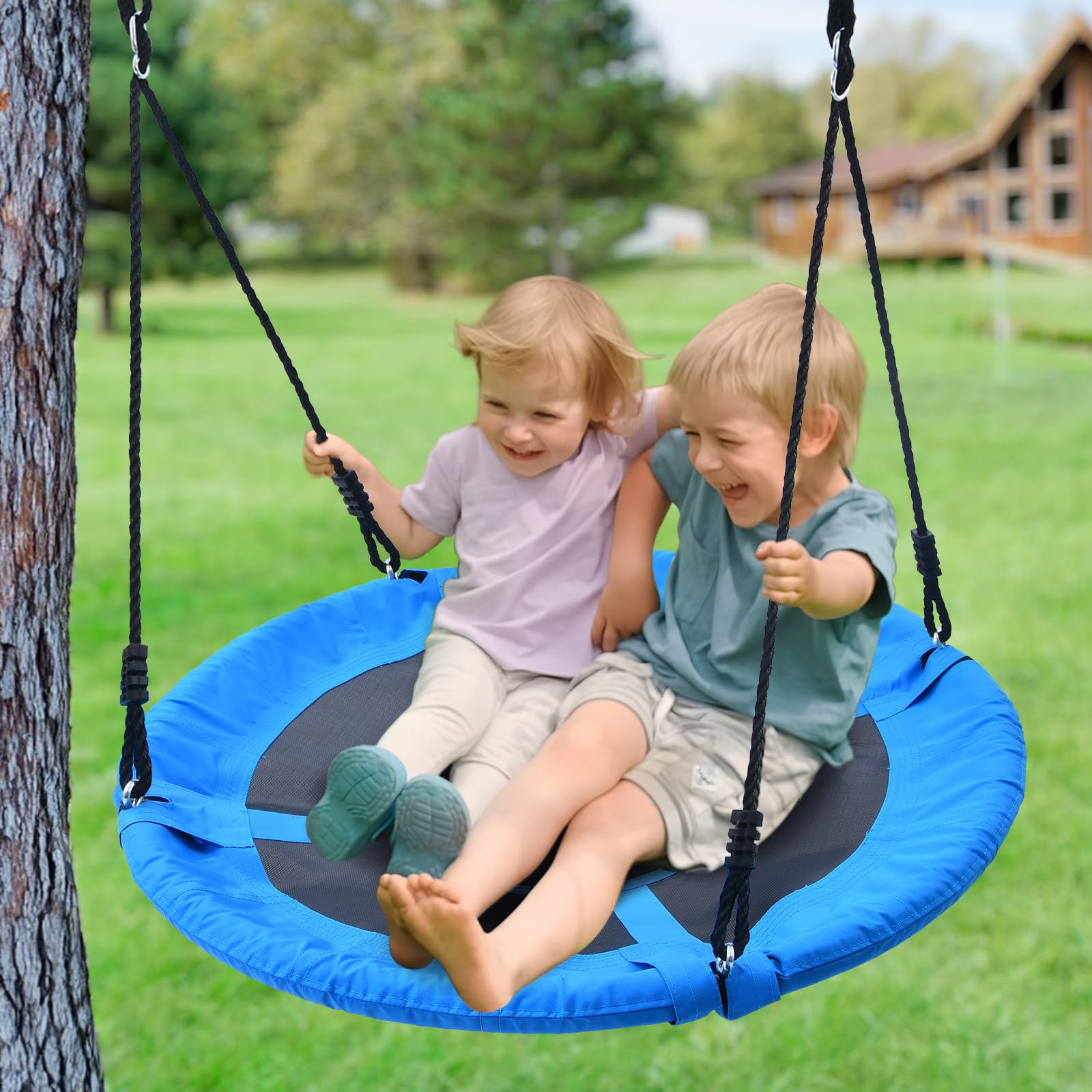 Trekassy all-weather saucer swing is ideal for backyards, parks, and camps.