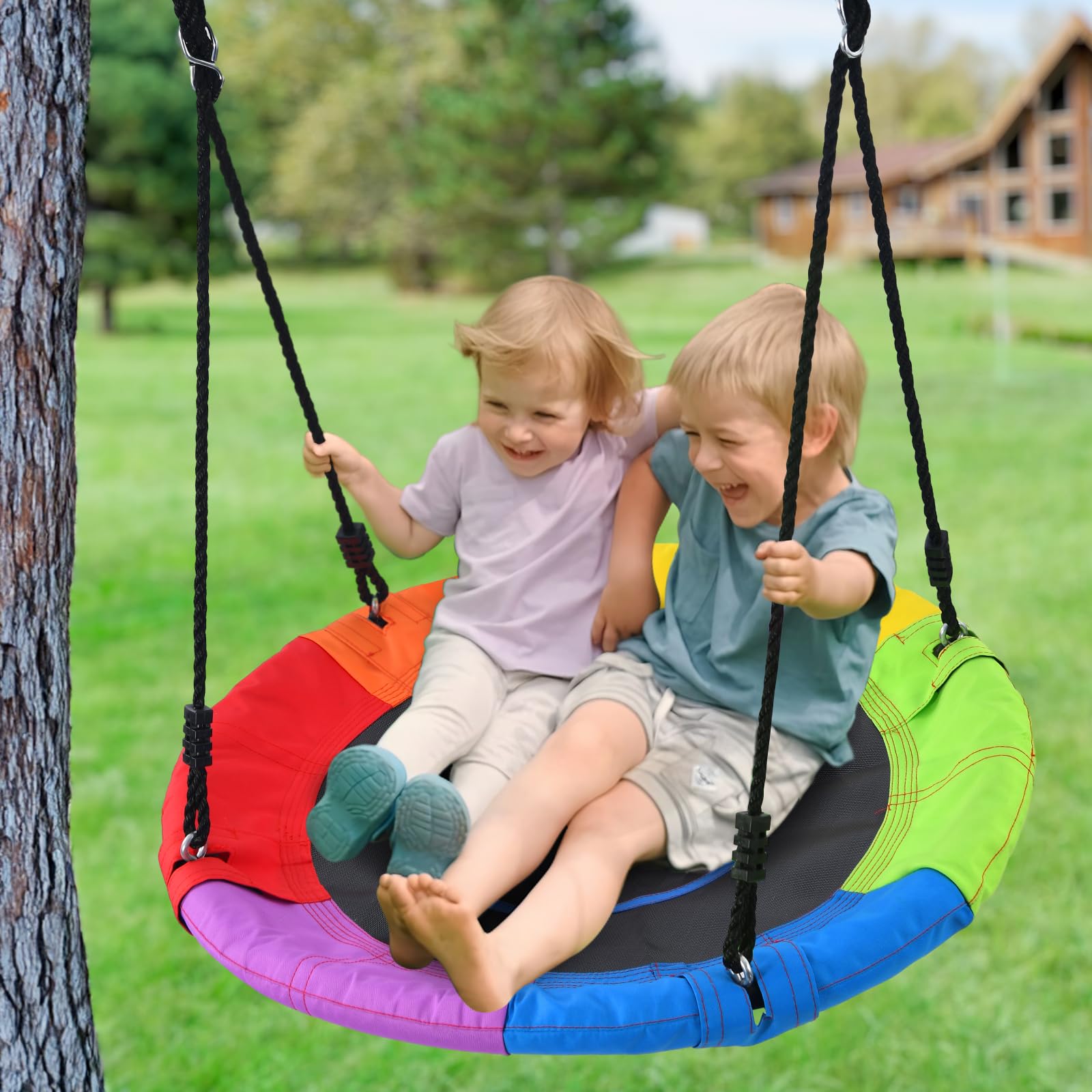 Trekassy 700 lb capacity swing supports family outdoor fun.