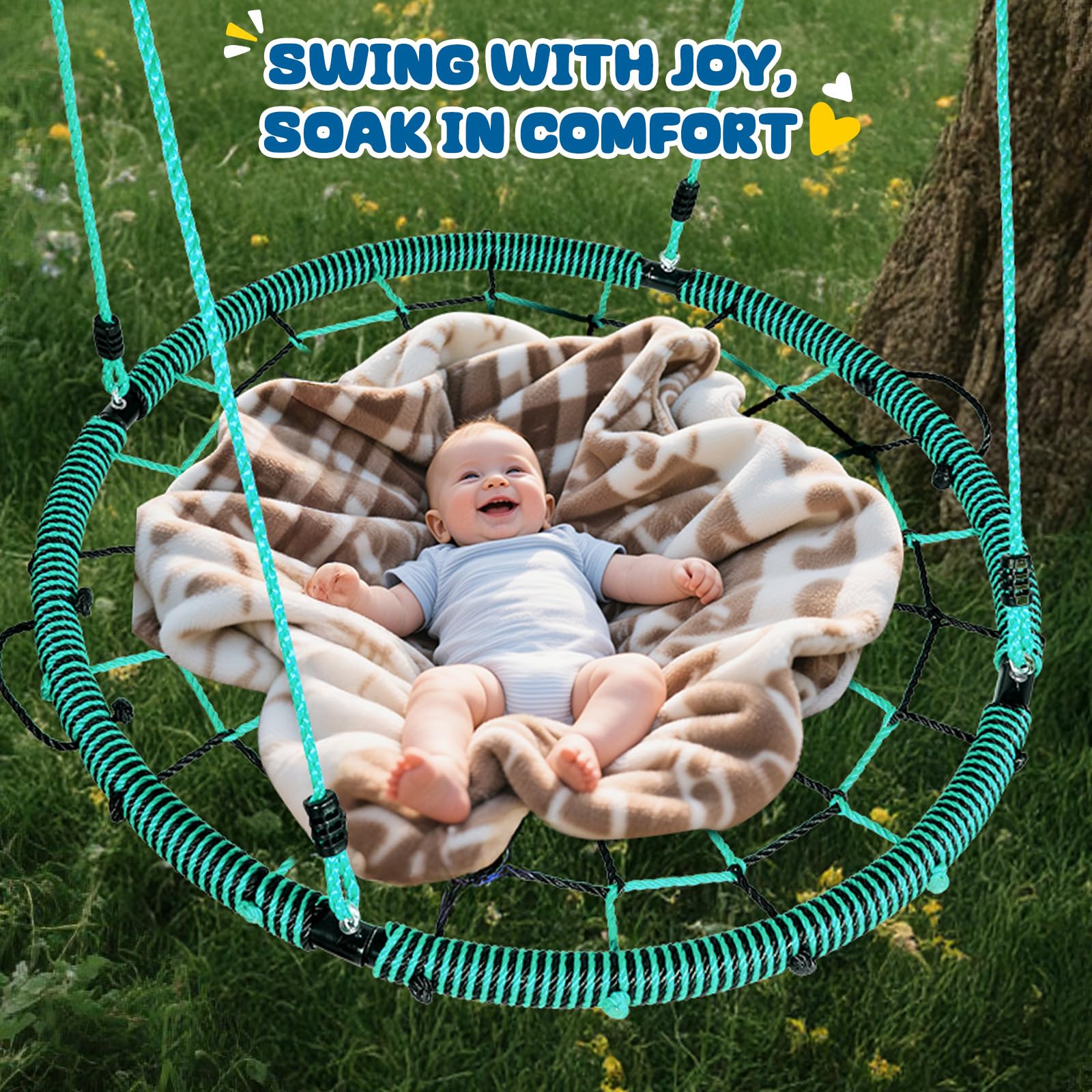 Trekassy durable net circle swing designed for outdoor use with sturdy construction