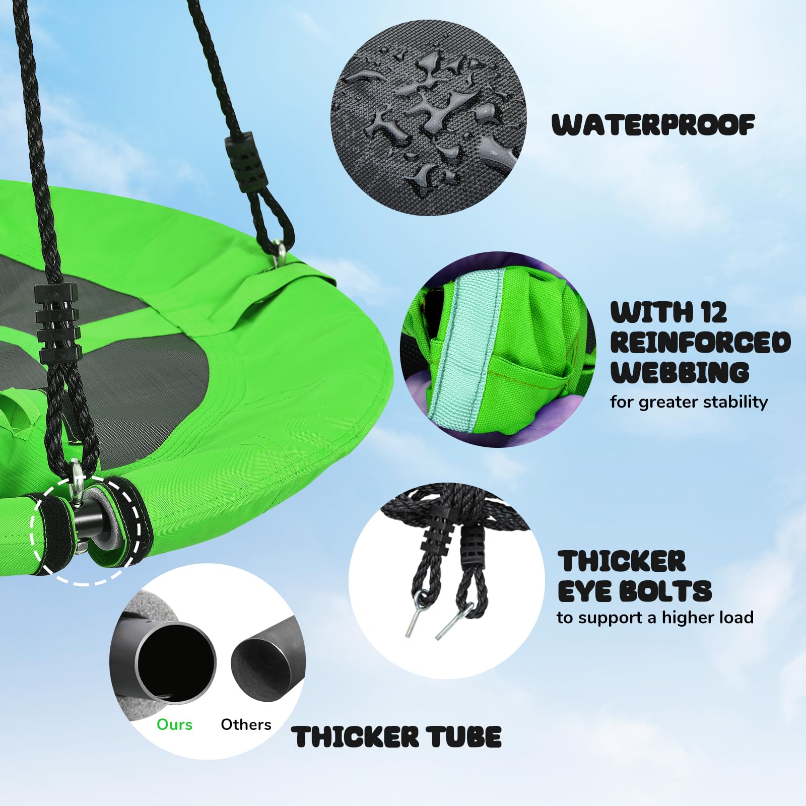 Trekassy adjustable ropes enable height customization.