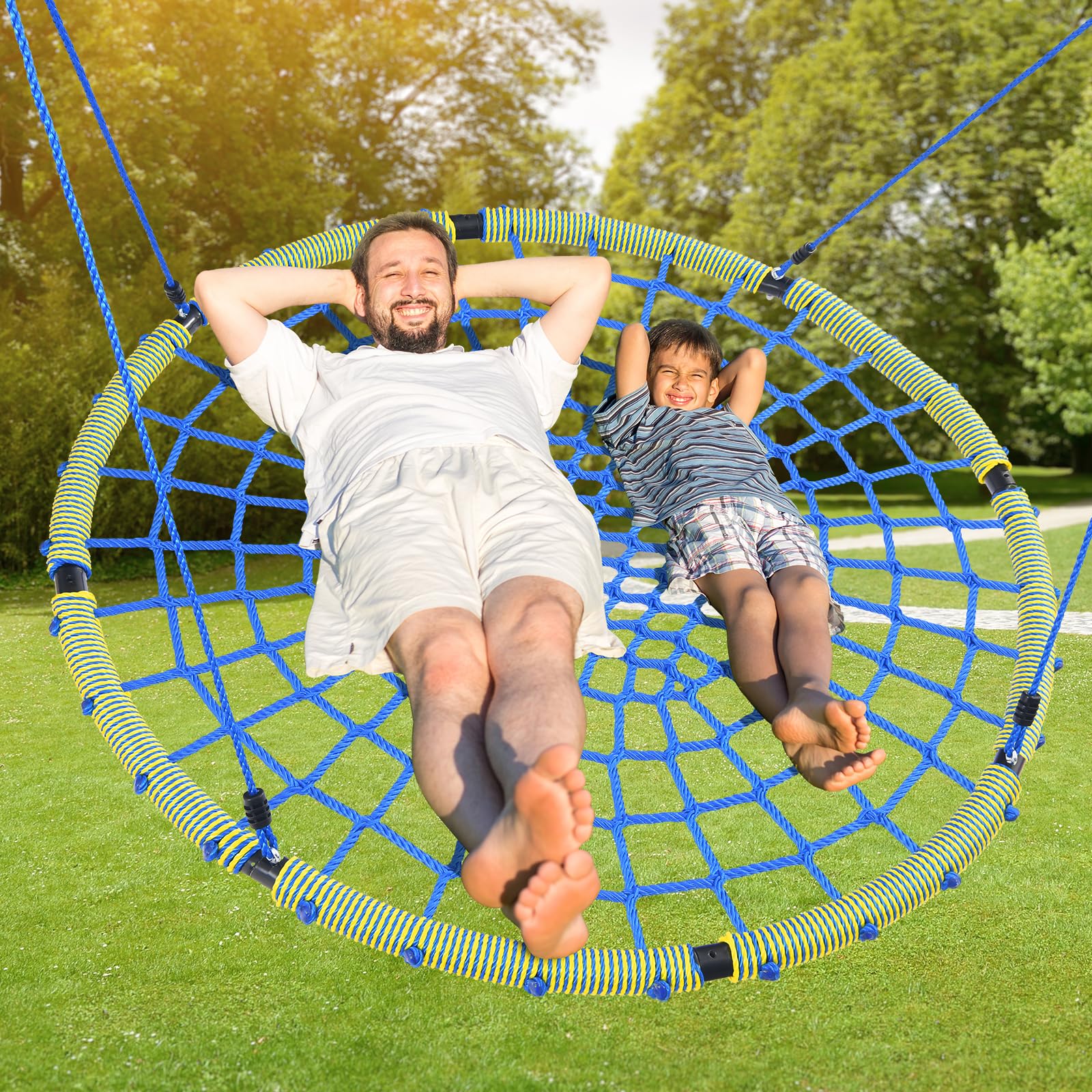 Trekassy family outdoor swing setup enables easy, instant backyard fun