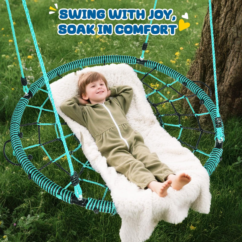 Trekassy green-black tree swing fits many trees and outdoor spaces for flexible placement