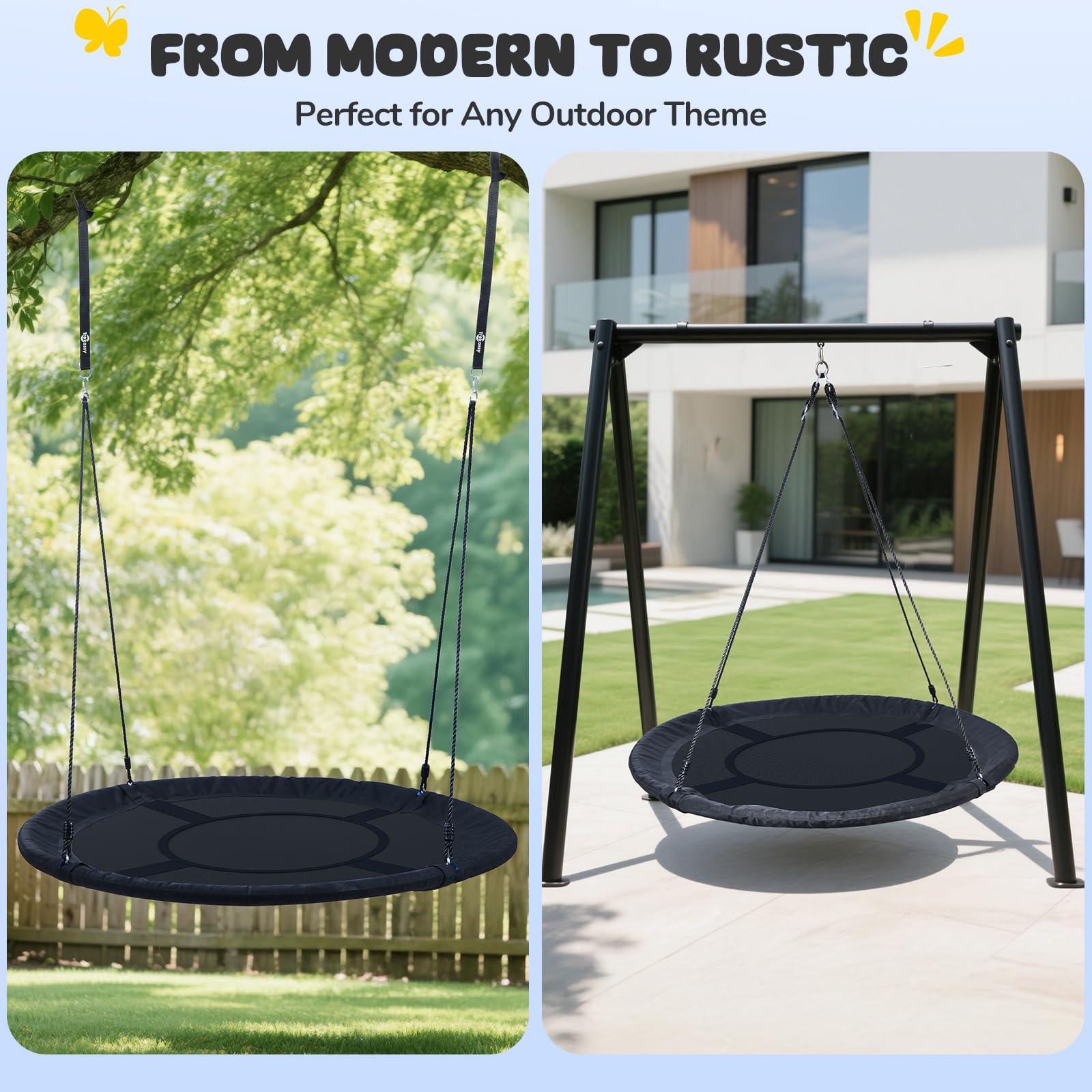 Trekassy hanging straps included for quick indoor or outdoor setup.