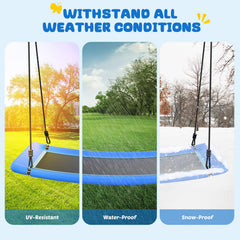 Two heavy-duty tree straps ensure secure mounting on sturdy trees.