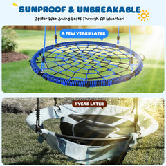 Trekassy kids and adults enjoy a shared, family-friendly net swing.