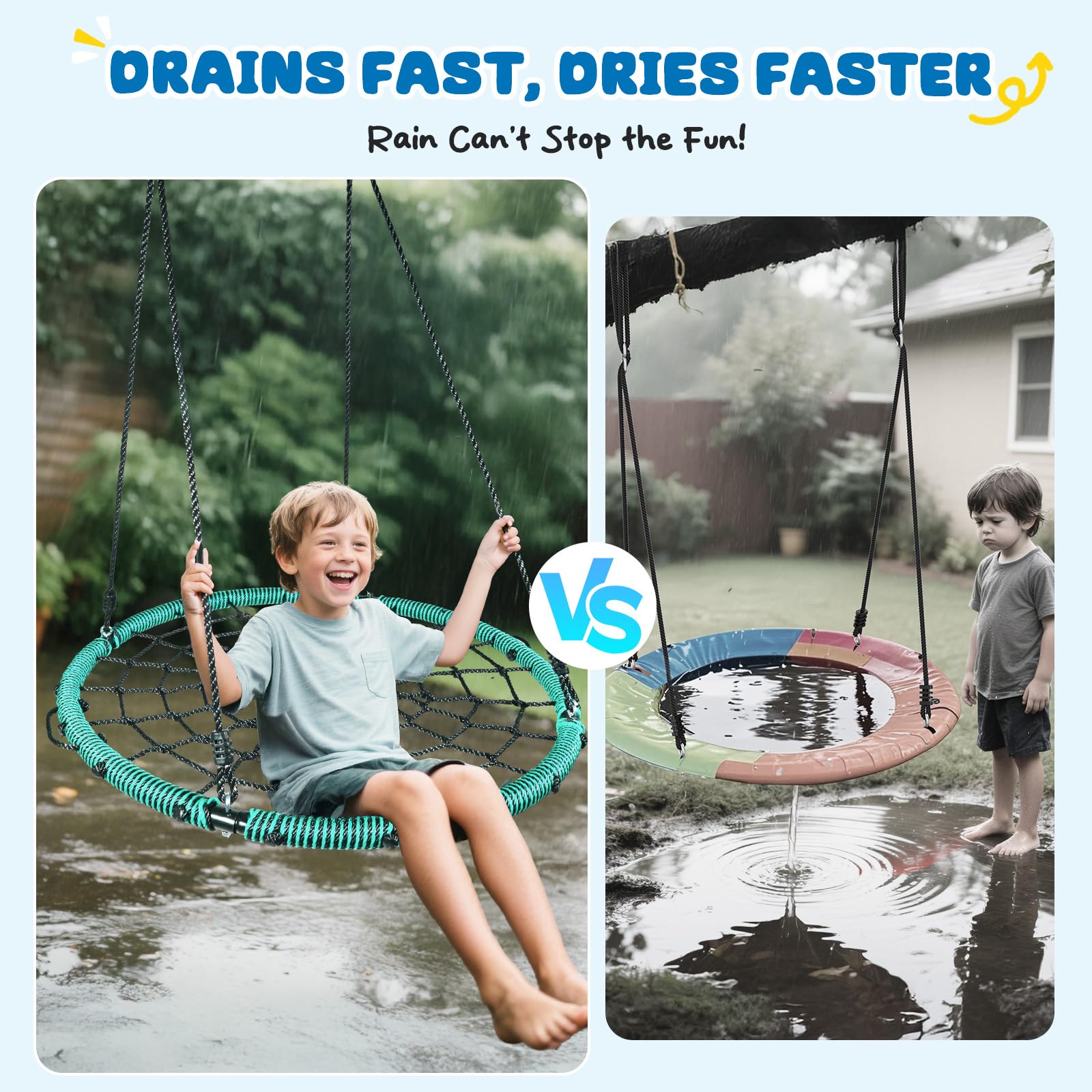 Trekassy outdoor net swing with steel frame supports durable outdoor use and backyard play.