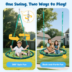 Trekassy outdoor net swing with straps included for quick setup on trees
