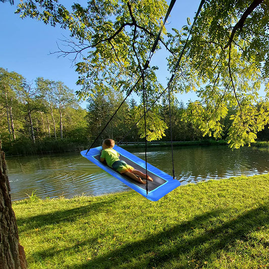 Trekassy rectangle swing with steel frame for stable, secure play.
