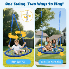 Trekassy spider-web swing outdoor net design provides comfortable seating.