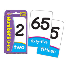 Trend Enterprises Numbers 0-100 pocket flash cards, back view; portable study aid for on-the-go learning