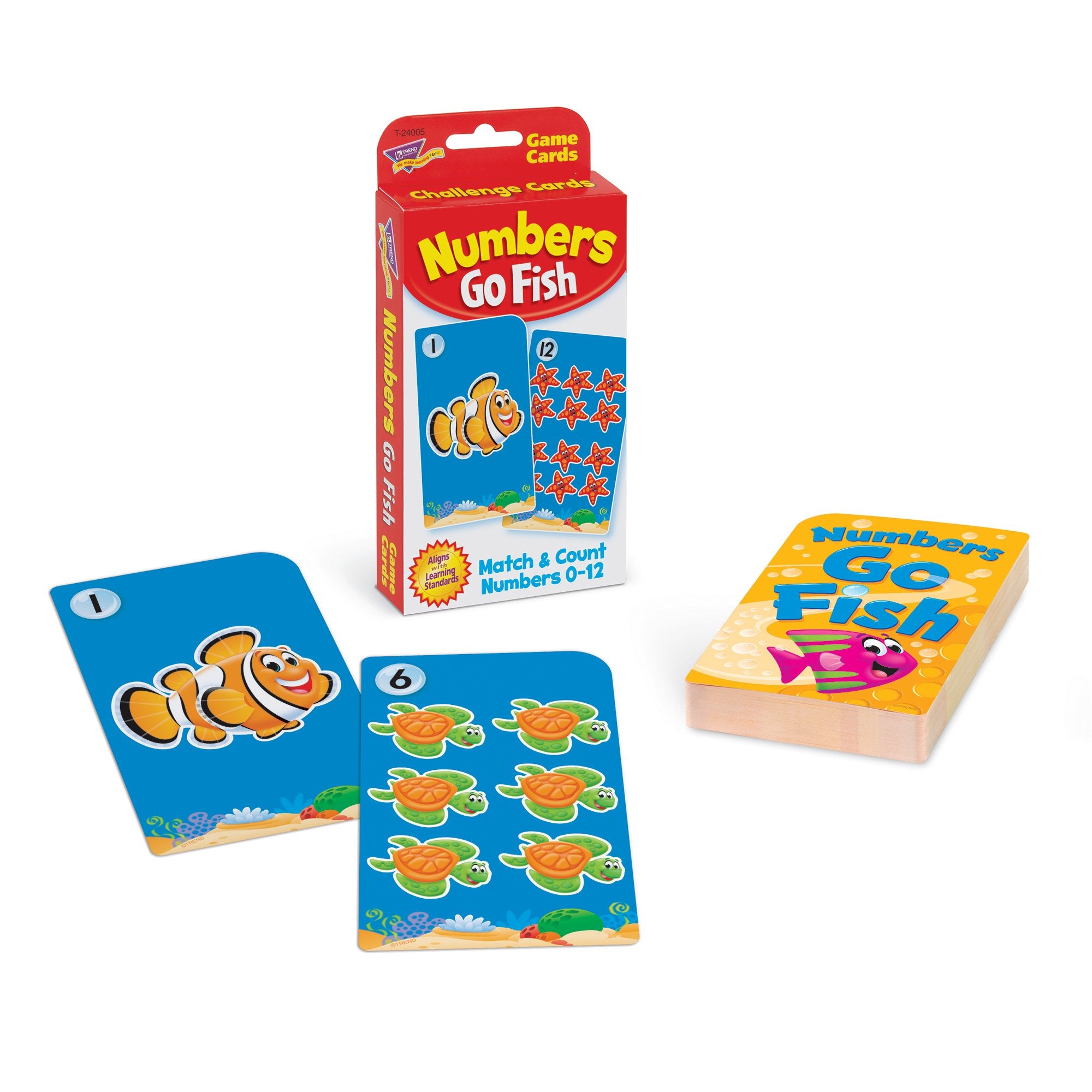 Trend Enterprises Numbers Go Fish Challenge Cards players arranging cards encourages turn-taking and quick matching