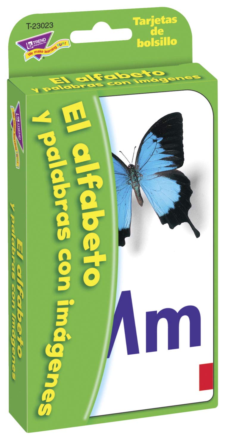 Trend Enterprises Spanish Alphabet Flash Cards durable cards withstand daily use.