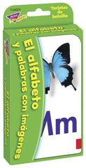 Trend Enterprises Spanish Alphabet Flash Cards durable cards withstand daily use.