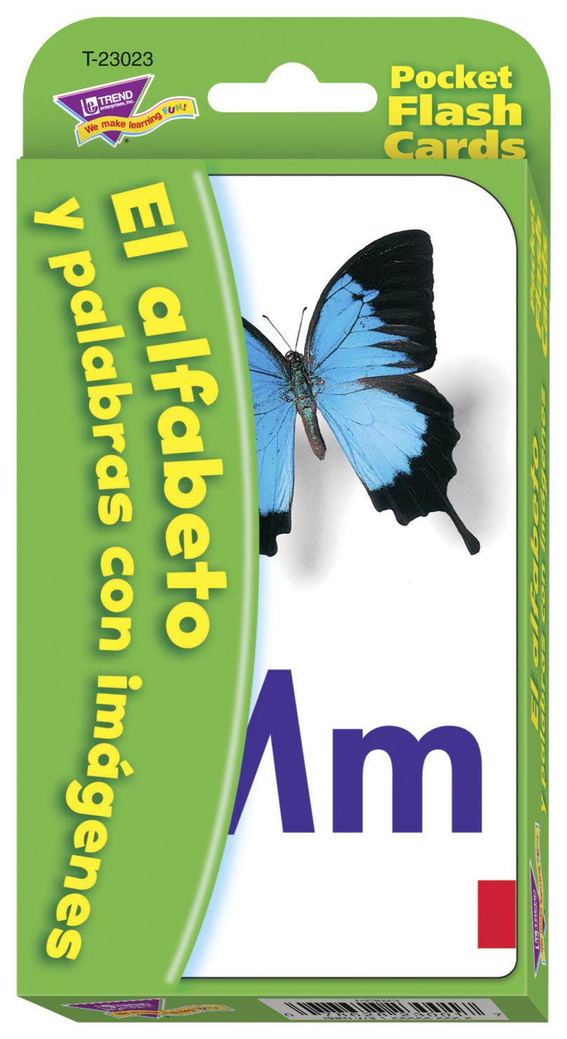 Trend Enterprises Spanish Alphabet Flash Cards front view for quick skills on the go.