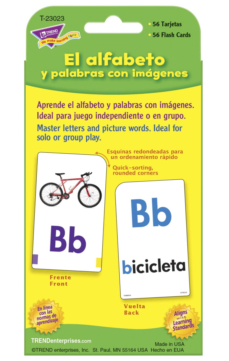 Trend Enterprises Spanish Alphabet Flash Cards learning with friends supports cooperative play.