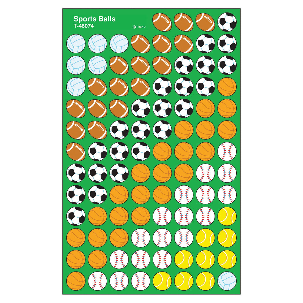 Trend Enterprises sports balls supershapes design 1, ideal for incentive pads and crafts.