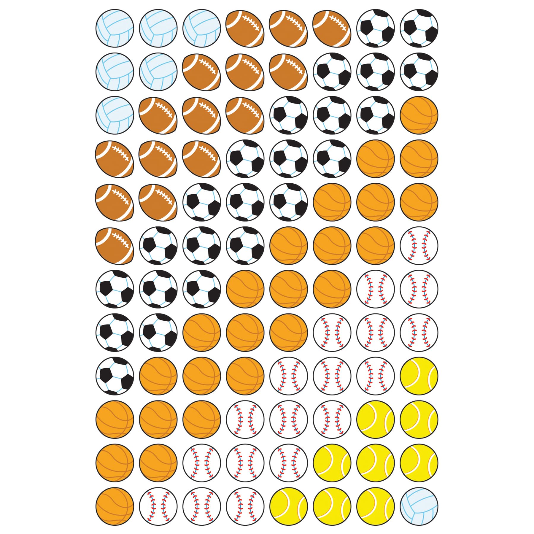 Trend Enterprises sports balls supershapes design 2, great for homework reward charts.