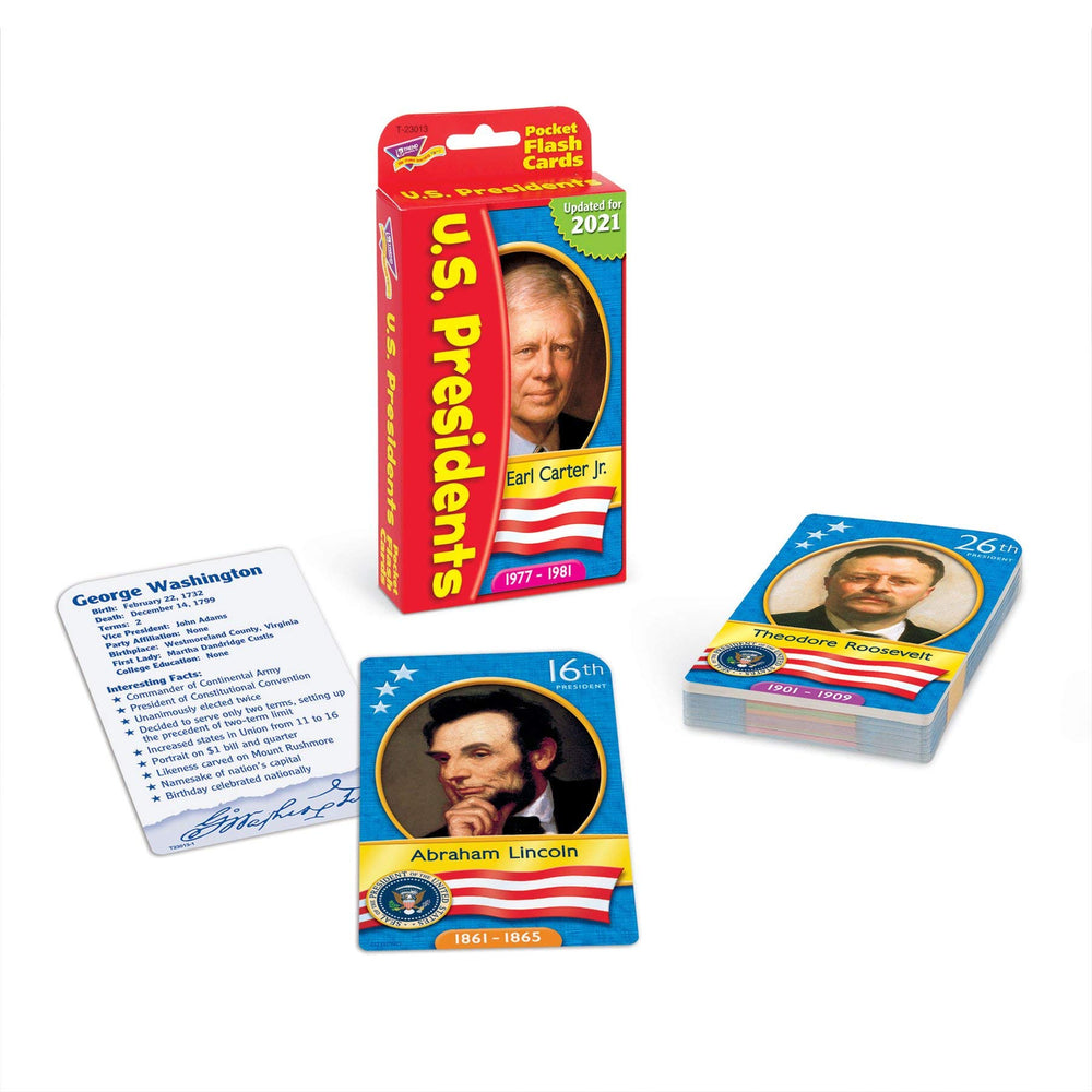 Trend Enterprises US Presidents pocket cards with era cards aid sequencing