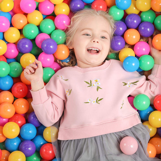 TrendBox 100-ball pit balls in colorful ocean colors for safe indoor play.