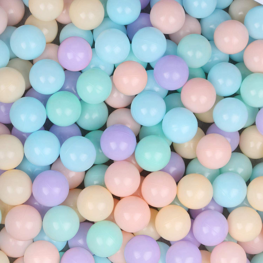 TrendBox 5 mixed colors macaron ocean ball enhances sensory play during ball pit sessions.
