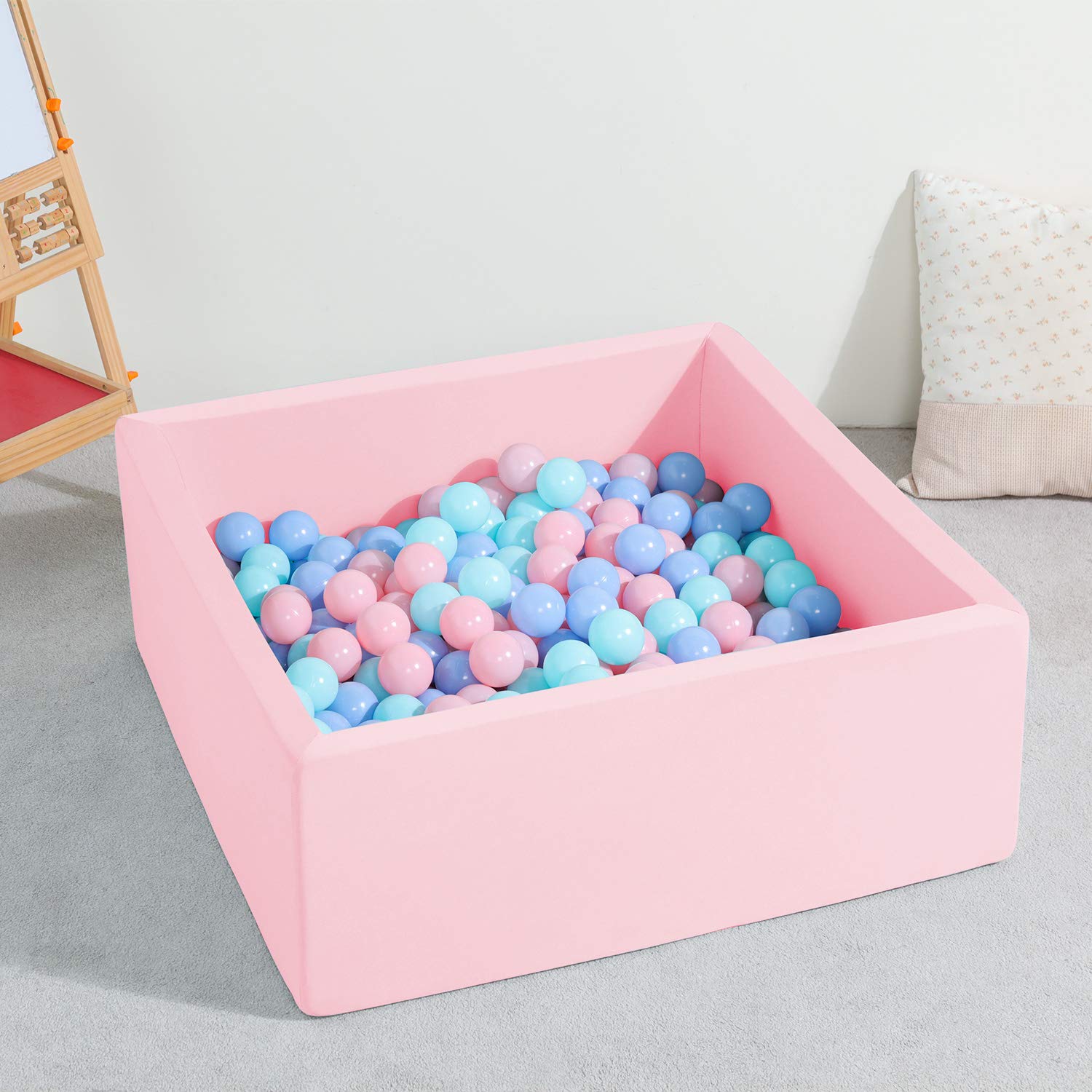 TrendBox Ball Pit foam softness detail emphasizes comfy, gentle support.