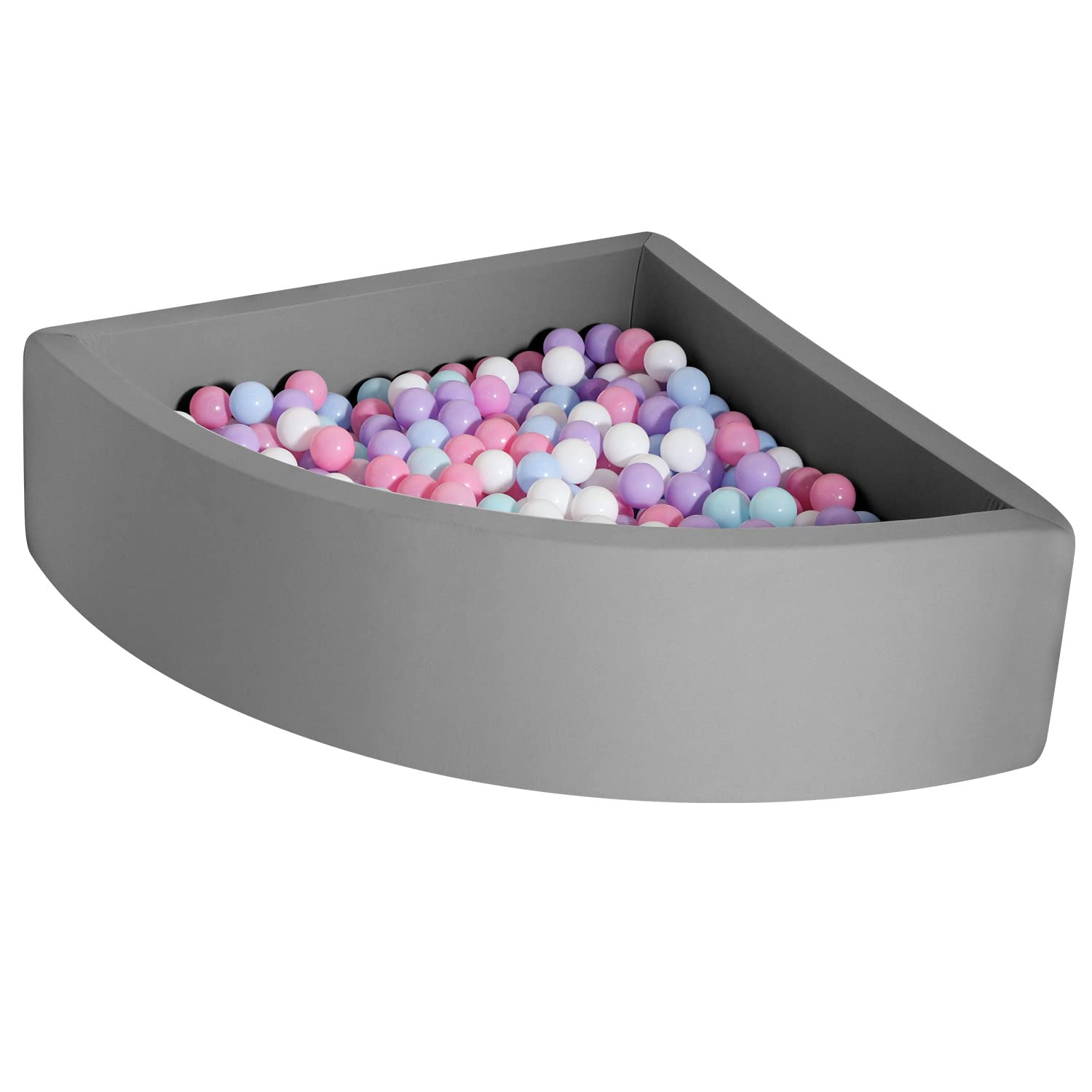 TRENDBOX memory foam ball pit in dark gray offers soft support for toddlers