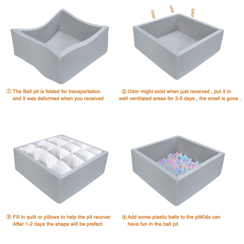 TrendBox memory foam ball pit recovers shape after transit