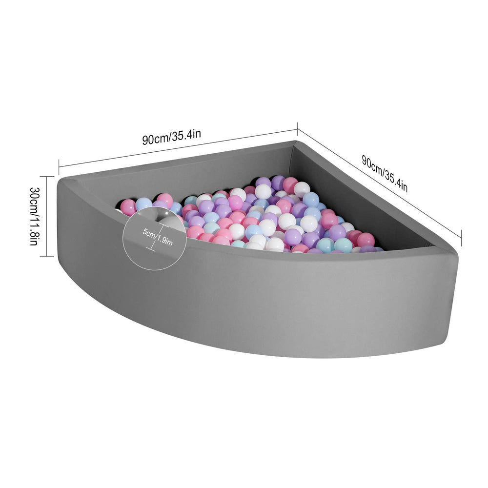 TRENDBOX square ball pit fits neatly into corners for compact play space