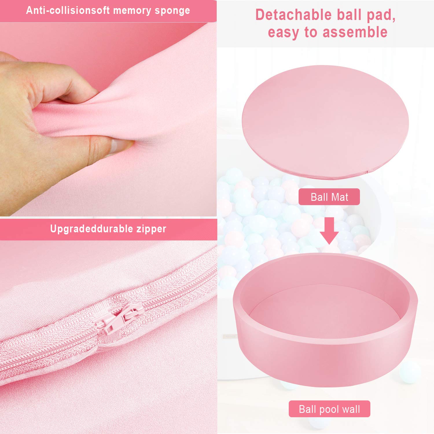 Trendbox ball pit wall detail highlights soft foam support