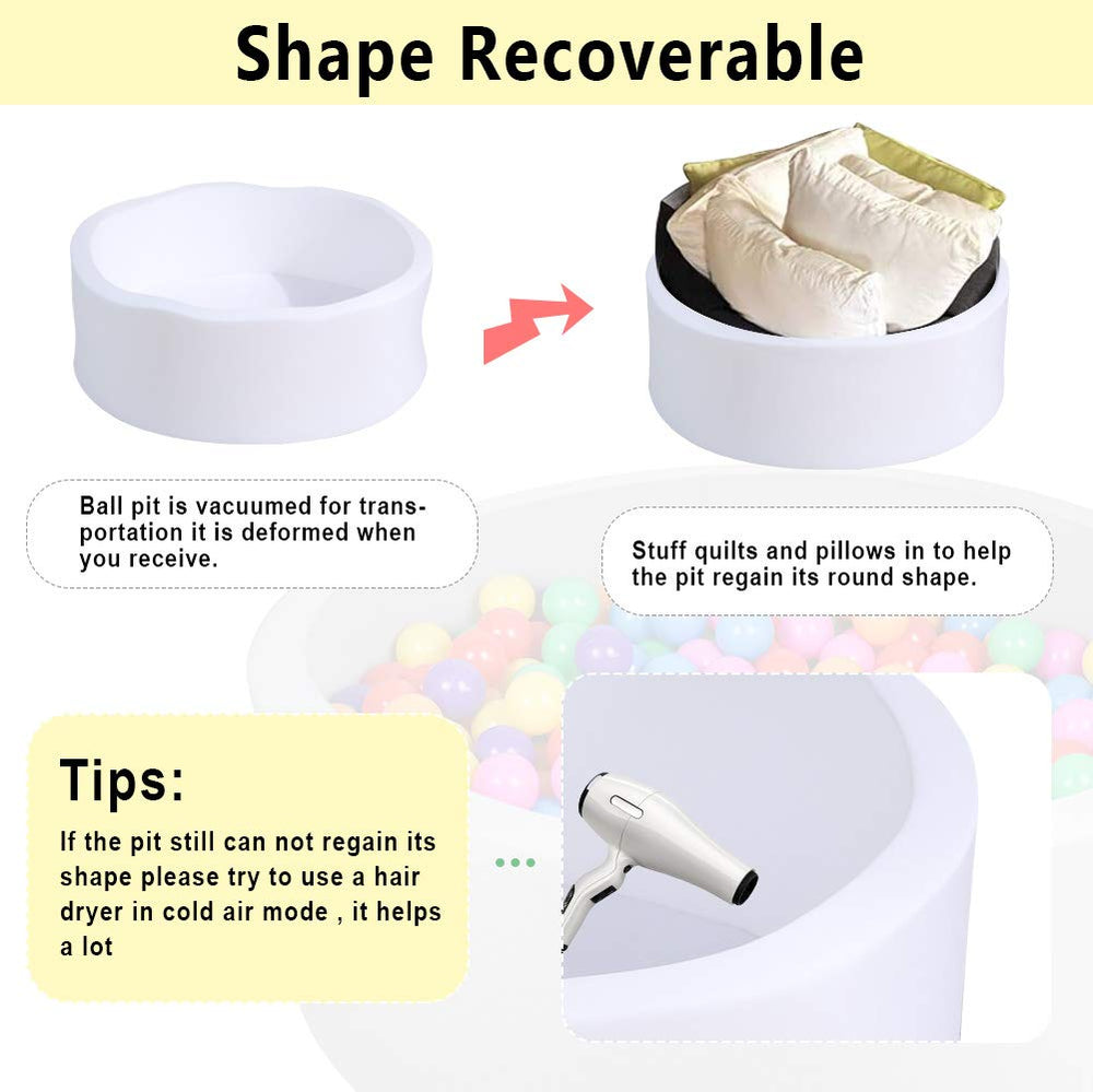 Trendbox ball pit with removable zipper cover for easy cleaning.