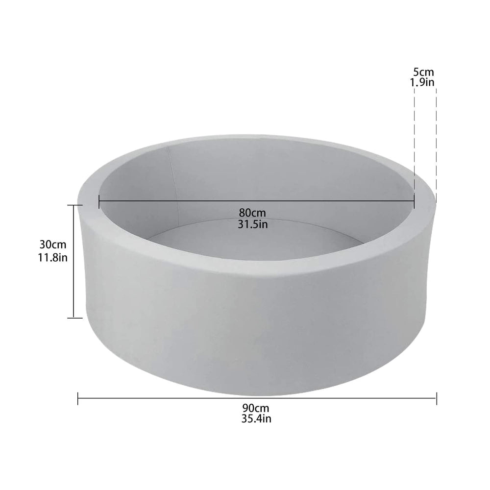 TrendBox foam ball pit light gray removable cushion cover enables easy cleaning